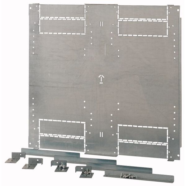 XMN4W0802M Mounting plate, 2xNZM4, 3p,withdrawable unit,W=800mm image 1