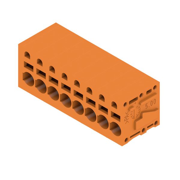 Printed circuit board terminals, 5.00 mm, Number of poles: 8, 90°, Solder pin length (l): 3.5 mm, tinned, orange, PUSH IN without actuator, Clamping range, max. : 2.5 mm², Box image 2
