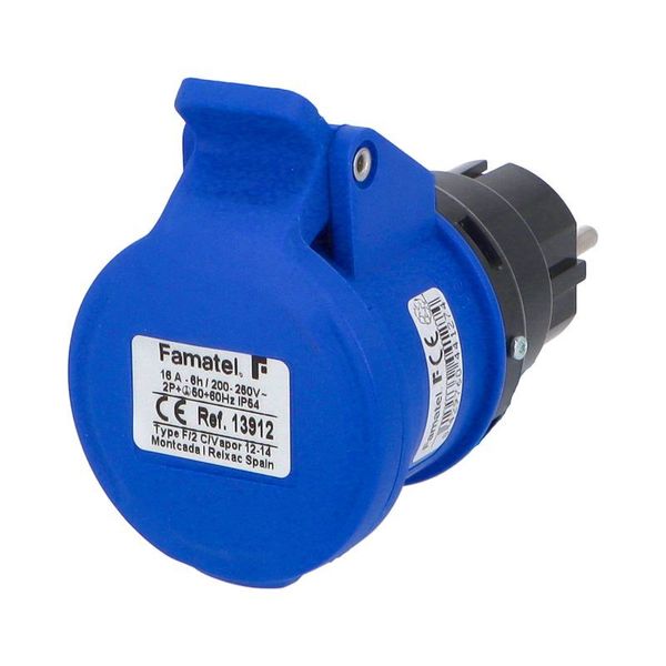 ELEMAN Adapter 13912 IP40 CEE socket with pin image 2