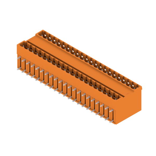 PCB plug-in connector, male header, closed side, THT solder connection, 5.00 mm, Number of poles: 42, 90°, Solder pin length (l): 3.2 mm, tinned, orange, Box image 2