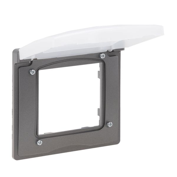 1-GANG PLATE IP44 MEDIUM GREY image 1