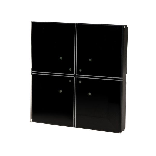Glass touch button for traditional 230V installations with low-power receivers, black image 1