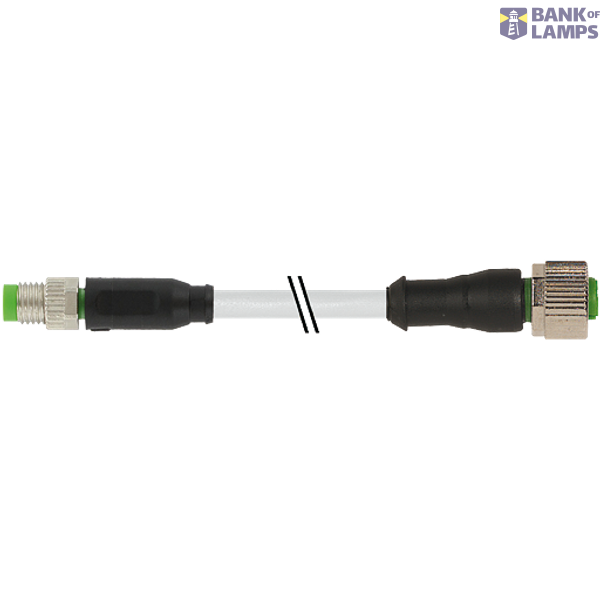 M8 male 0° / M12 female 0° A-cod. PUR 3x0.25 gy 7.5m image 1
