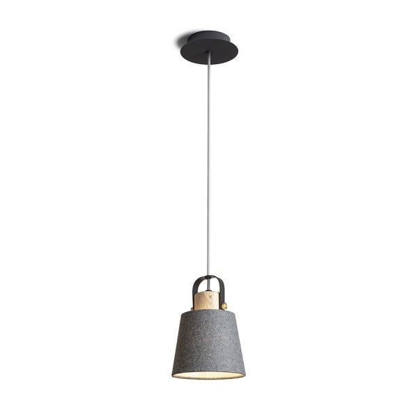 CHOUPETTE pendant black grey textile/wood 230V LED E27 11W image 1