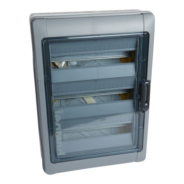 PLEXO3 IP65 WEATHERPROOF CABINET 3X18 MODULES WITH TERMINAL BLOCK image 1