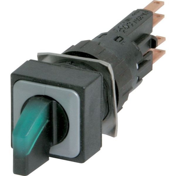 Q18LWK3R-GN Illuminated selector switch actuator, maintained, 45° 45°, 18 — 18 mm, 3 positions, With thumb-grip, green, with VS anti-rotation tab, without light e image 4