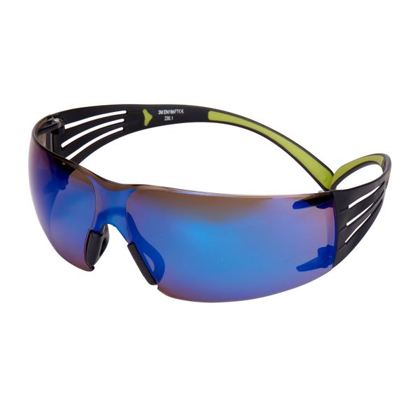 3M™ SecureFit™ 400 Safety Glasses, Black/Green frame, Anti-Scratch, Bl image 1