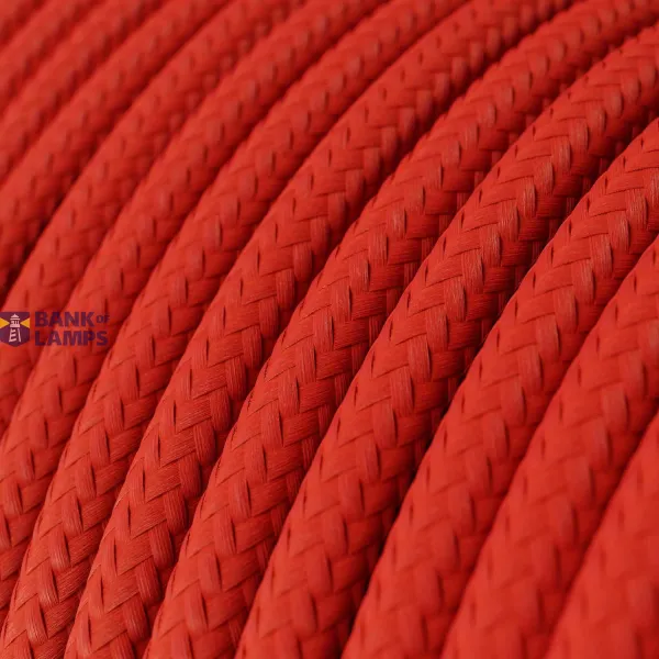 Glossy Fire Red Textile Cable - The Original Creative-Cables - RM09 round 2x0.75mm / 3x0.75mm image 2