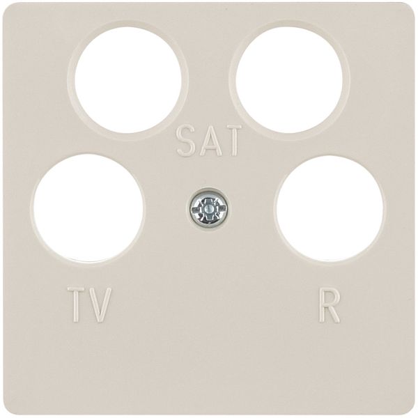 Central plate for aerial soc. 4hole (Ankaro), com-tech, white glossy image 1