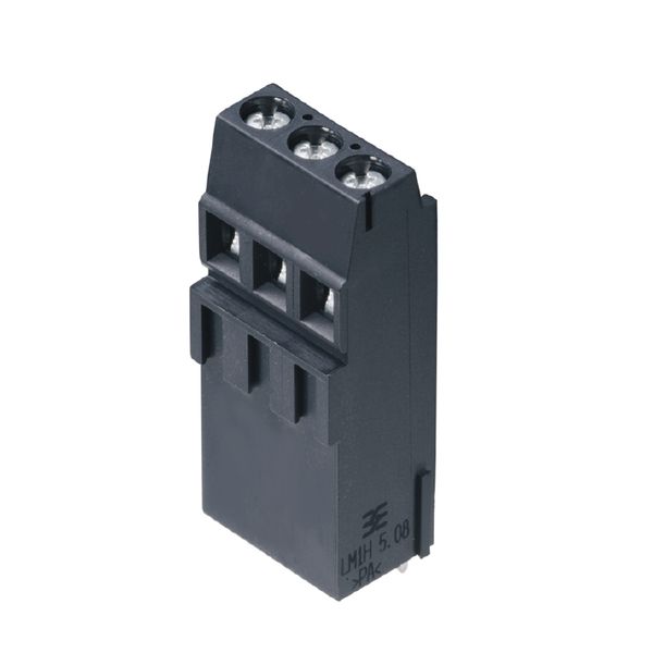 Printed circuit board terminals, 5.08 mm, Number of poles: 3, 90°, Solder pin length (l): 3.5 mm, tinned, black, Clamping yoke connection, Clamping range, max. : 2.5 mm², Box image 1