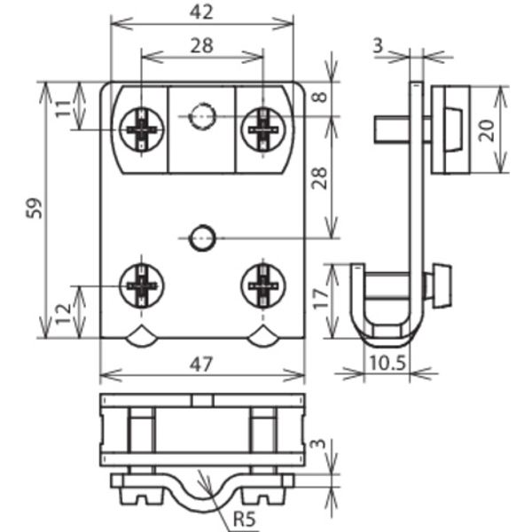 Saddle clamp Cu clamping range 0.7-10mm with cleat for Rd 7-10mm image 2