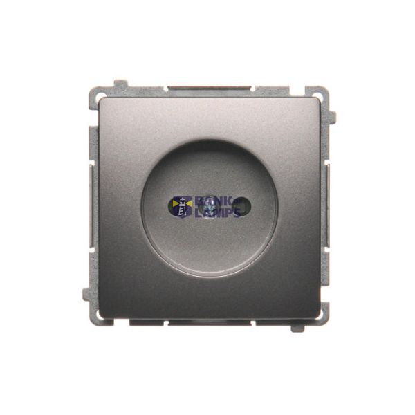 Single socket outlet without earthing, with shutters, Inox, metallized, 16A image 1
