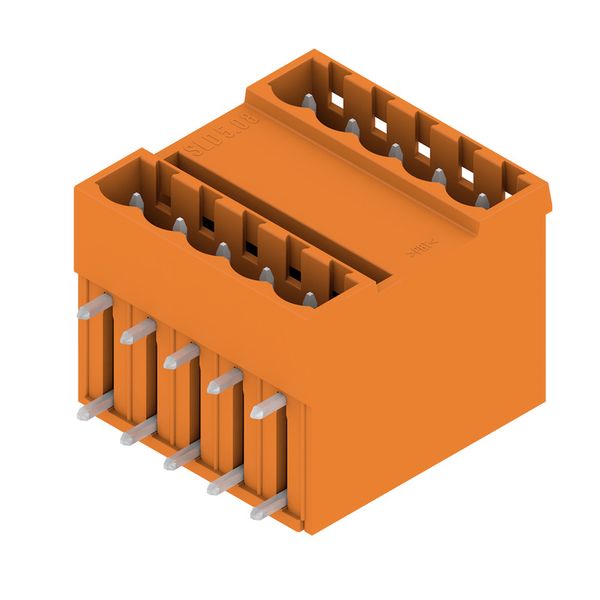 PCB plug-in connector, male header, closed side, THT solder connection, 5.08 mm, Number of poles: 10, 90°, Solder pin length (l): 3.2 mm, tinned, orange, Box image 1