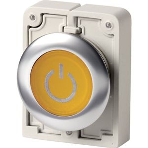 M30I-FDL-Y-X162 Illuminated pushbutton actuator, RMQ-Titan, flat, momentary, yellow, inscribed, Front ring stainless steel image 2