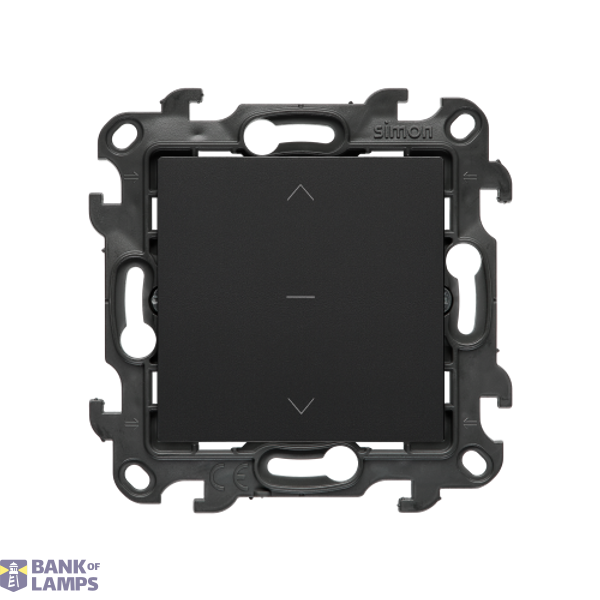Three position (1-0-2) blind control single switch, (module), Simon 24, IP20/IP44, 10A, black matt image 1