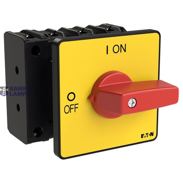 P3 On-off switch, 80 A,Flush mounting, 4 pole, Form E, Red, Short thum image 4