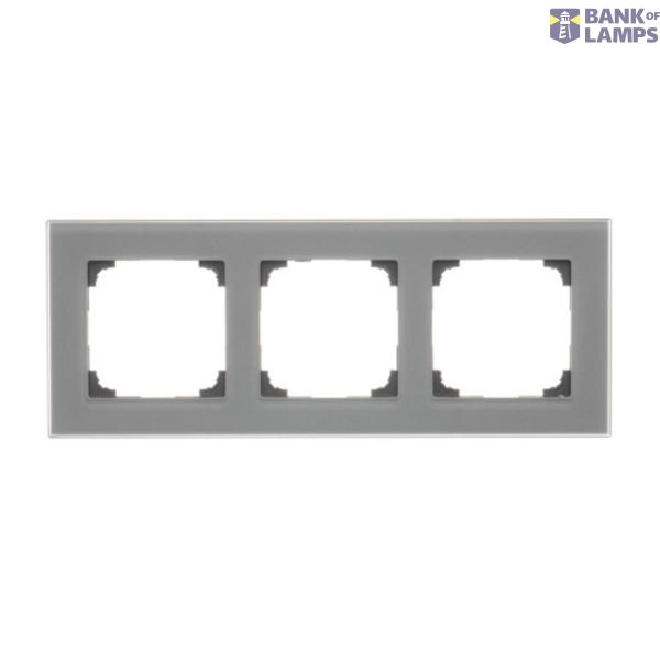 Triple frame, glass, frosted gray glass image 1