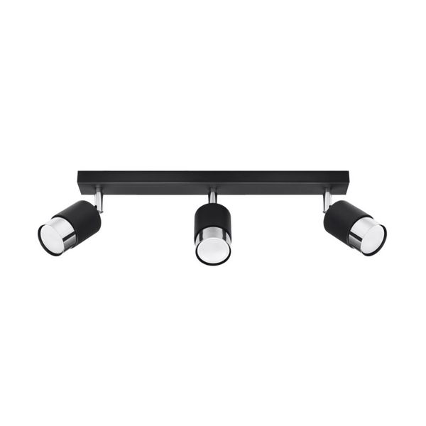 CEILING LAMP NERO 3 BLACK/CHROME GU10 3X40W IP20 image 1
