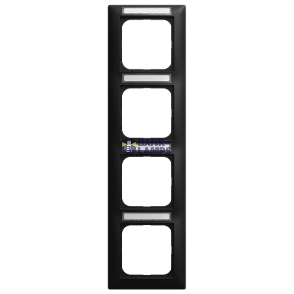 1724 NSK-915 Cover frame with viewing window, vertical with labeling field 4-fold black matt - Busch-balance® SI image 1