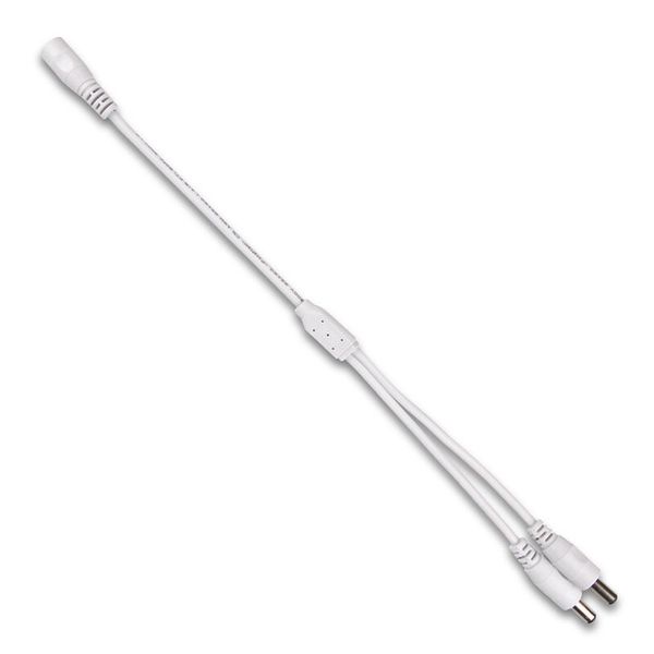 Split power connector, one socket and two plugs, white color image 1