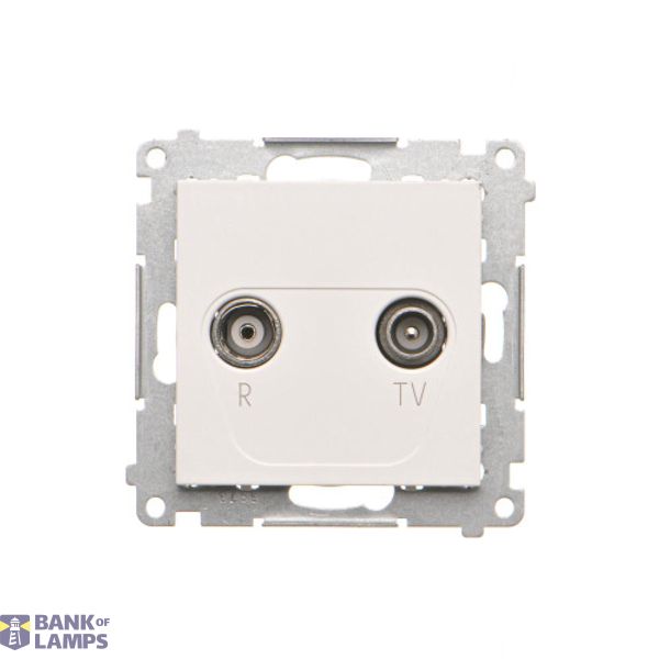 RTV pass-through aerial socket, module, white matt image 1