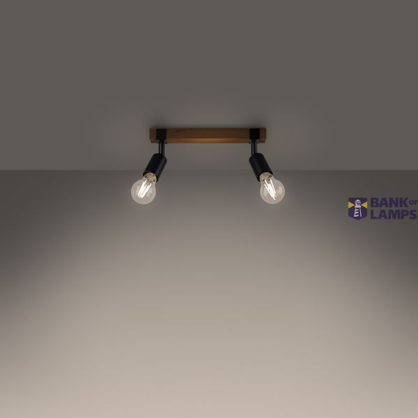 CEILING LAMP ZUCA 2 BLACK E27 2X15W IP20 image 4