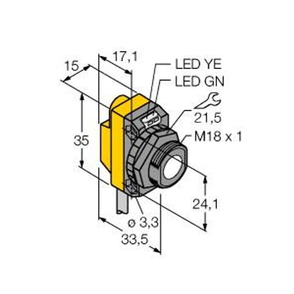 Ultrasonic Sensor diffuse mode sensor   QS18UPAE image 1