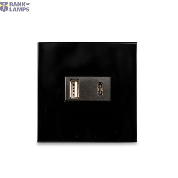 Transformer USB charger 3A(TypeA+C),black image 1