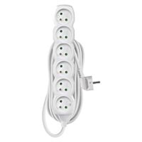 EMOS Extension cord 5m 6-socket white PVC 1.5mm2 image 1