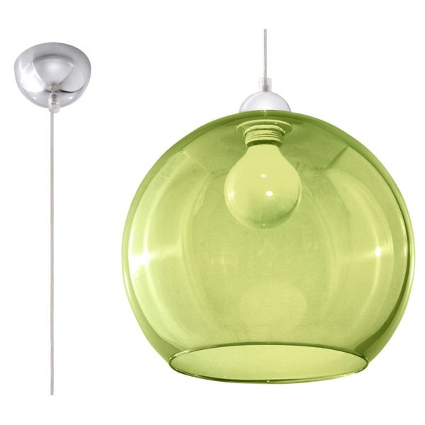 HANGING LAMP BALL GREEN E27 1X60W IP20 image 1