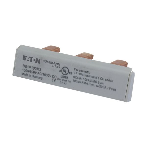 BUSBAR, low voltage, 100 A, AC 600 V, DC 1000 V, 15 x 16 x 52 mm, 3P, UL image 22