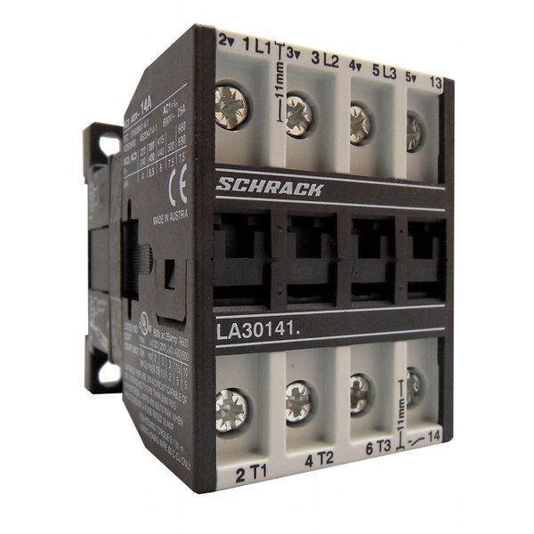 Contactor, 5.5kW, 14A AC3, 25A AC1, 3-pole, 1NO, 230VAC image 1