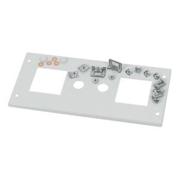 XME0604CM Front cover, +mounting kit, for meter 2x72 +2S, HxW=150x425mm, grey image 4