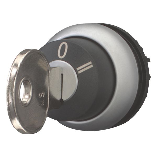 M22-WRS3-MS2 Key-operated actuator, maintained, 3 positions, MS2, Key withdrawable: I, 0, II, Bezel: titanium image 2