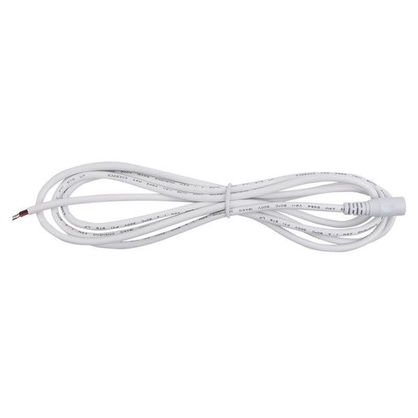 Power connector socket, free end (AWG 18/0.85 mm2), white, max. 8 A, length 2 m image 1