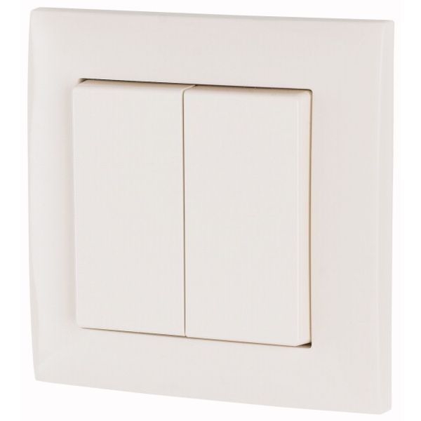Complete multifunctional push-button, 2-fold, pure white gloss image 1