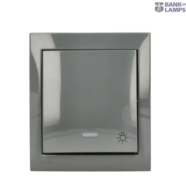 Splash-proof "light" push button, IP44, 10AX, dark grey image 1