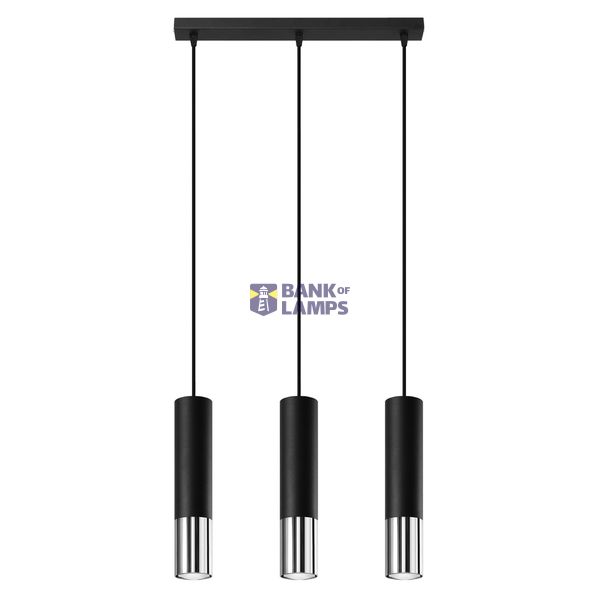 HANGING LAMP LOOPEZ 3L BLACK/CHROME GU10 3X40W IP20 image 2