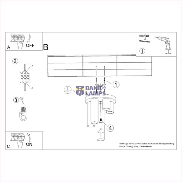 CEILING LAMP LAGOS 5P WHITE 5XGU10 image 6