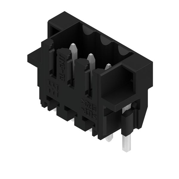 PCB plug-in connector, male header, Clip-on flange, THT/THR solder connection, 3.50 mm, Number of poles: 3, 180°, Solder pin length (l): 3.2 mm, tinned, black, Box image 3