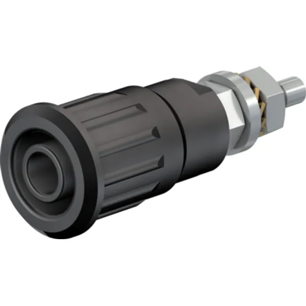 4 mm socket, screw connection, mounting Ø 12.2 mm, CAT III, black, 49.7092-21 image 1