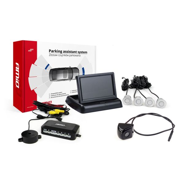 Parking assistant system 4,3 TFT02 FLIP-UP CAM-310 silver 22mm image 1