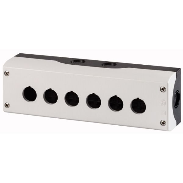 M22-I6-PG Surface mounting enclosure, RAL 7035, Number of locations: 6 image 1