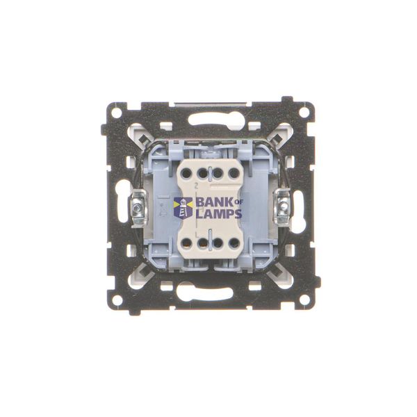 Double Keystone flat IT/telephone socket cover, (module), cream white/electro white image 1