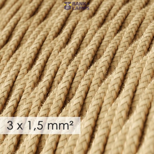 Large section electric cable 3x1,50 twisted - covered by Jute TN06 image 2