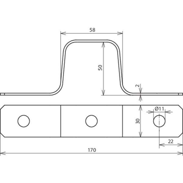 Expansion piece flat Al 30x2mm image 2