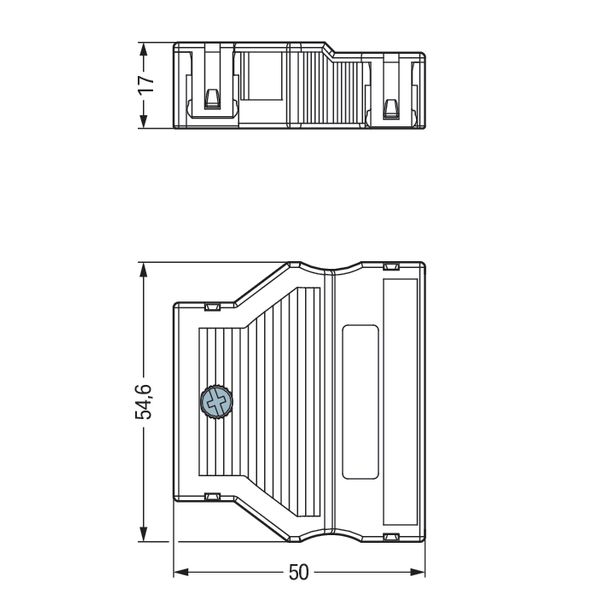 Strain relief housing 5-pole for 2 cables white image 5