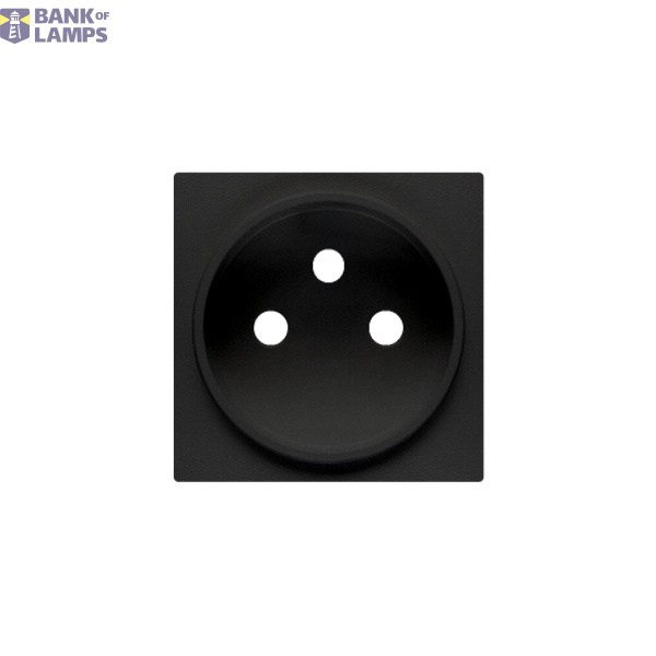Cover for single socket outlet, (cover), Simon 24, IP20, black matt image 1