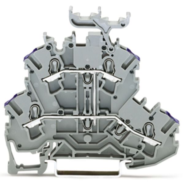Double-deck terminal block 4-conductor through terminal block L gray image 1
