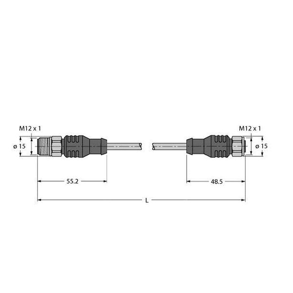 Fieldbus cable for fieldbus systems according to IEC61158-2, 4-pole   RSCV-RKCV-FBY48BU-0.3M/5D image 1